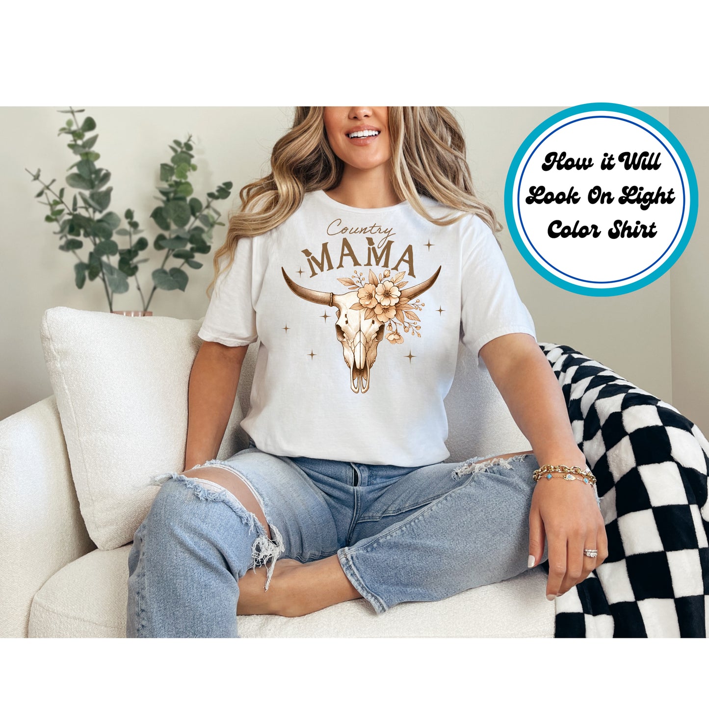 Mom DTF Transfer Iron On Heat Transfer - Ready to Press, Country Mama DTF Transfer 8823