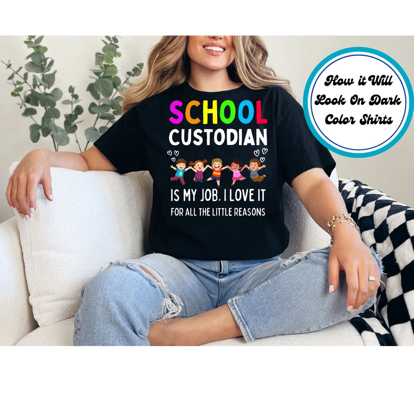 Custodian Staff DTF Transfer Iron On Heat Transfer - Ready to Press, School Custodian DTF Transfer 8943