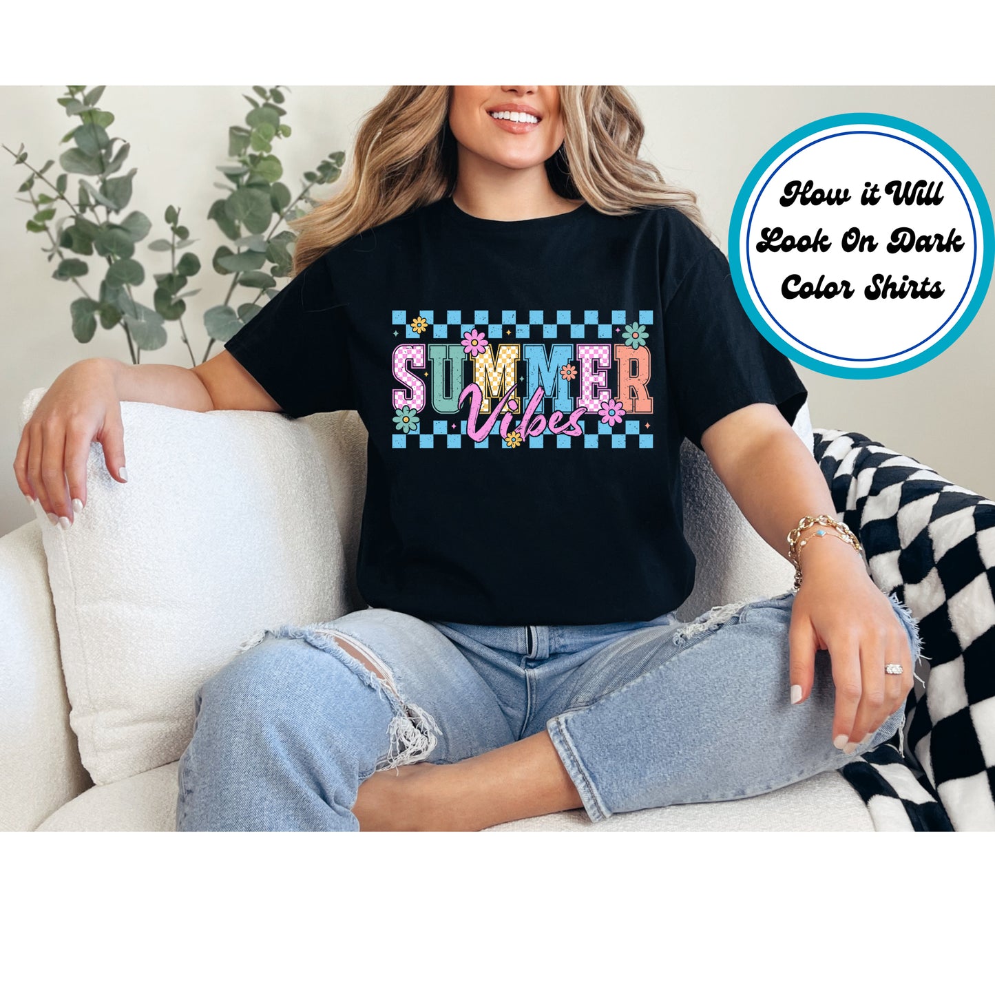 Summer DTF Transfer Iron On Heat Transfer - Ready to Press, Summer Vibes DTF Transfer 8983