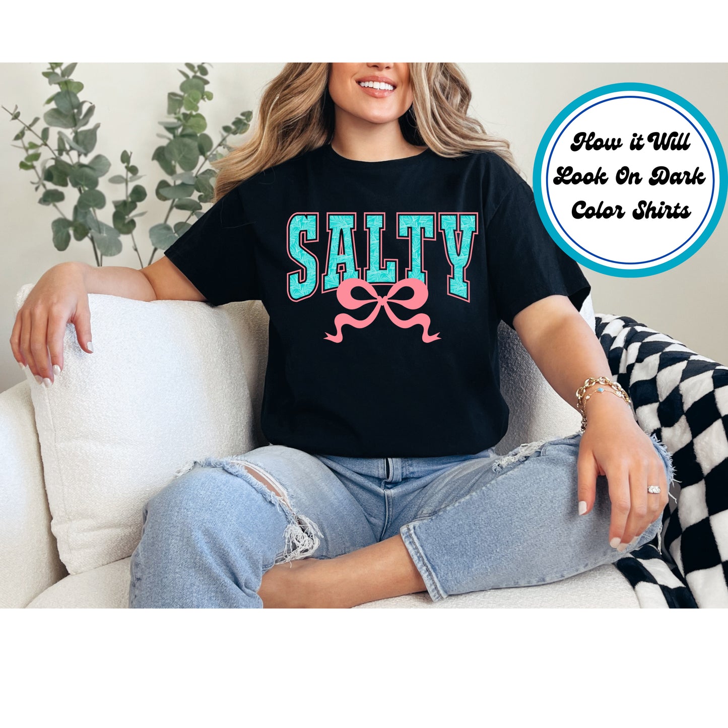 Summer DTF Transfer Iron On Heat Transfer - Ready to Press, Salty Bow DTF Transfer 8991