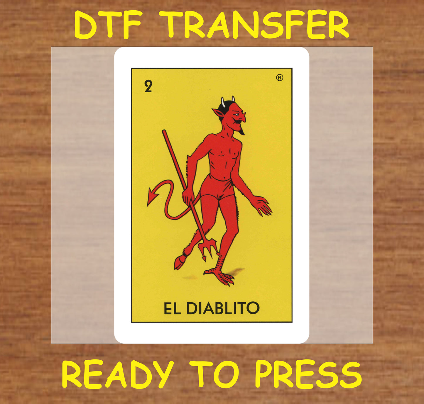 "El Diablito DTF Transfer featuring a vibrant devil design with traditional elements."