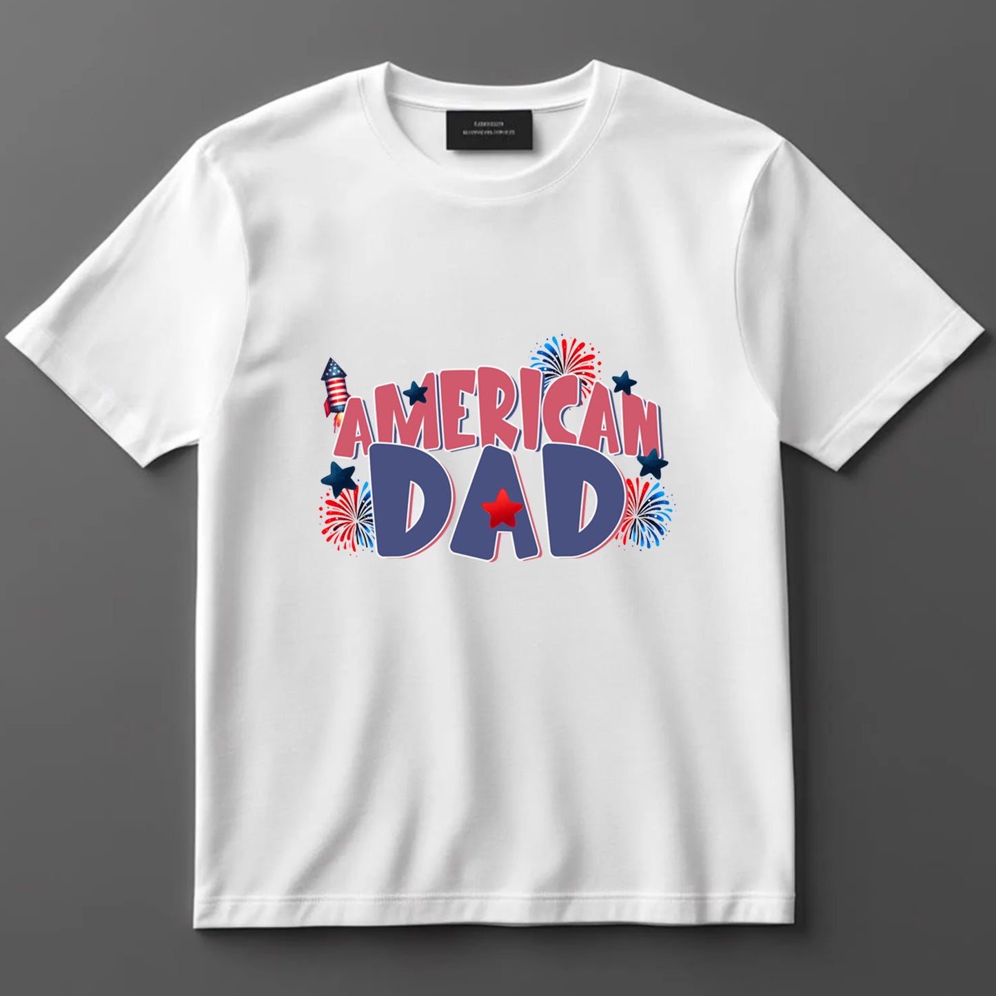 Dad DTF Transfer Iron On Heat Transfer - Ready to Press, Patriotic Dad DTF Transfer 9020