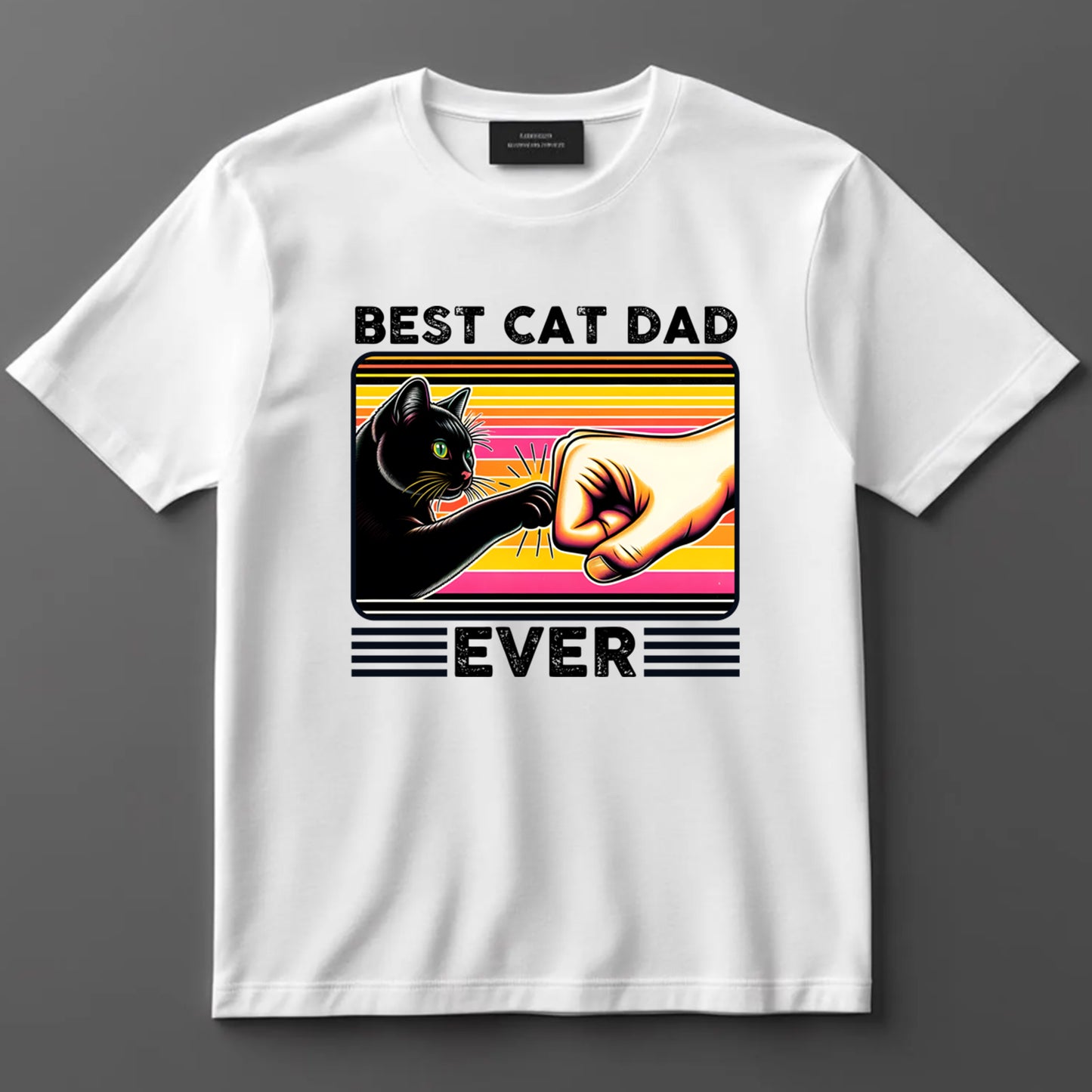 Dad DTF Transfer Iron On Heat Transfer - Ready to Press, Best Cat Dad Ever DTF Transfer 9040