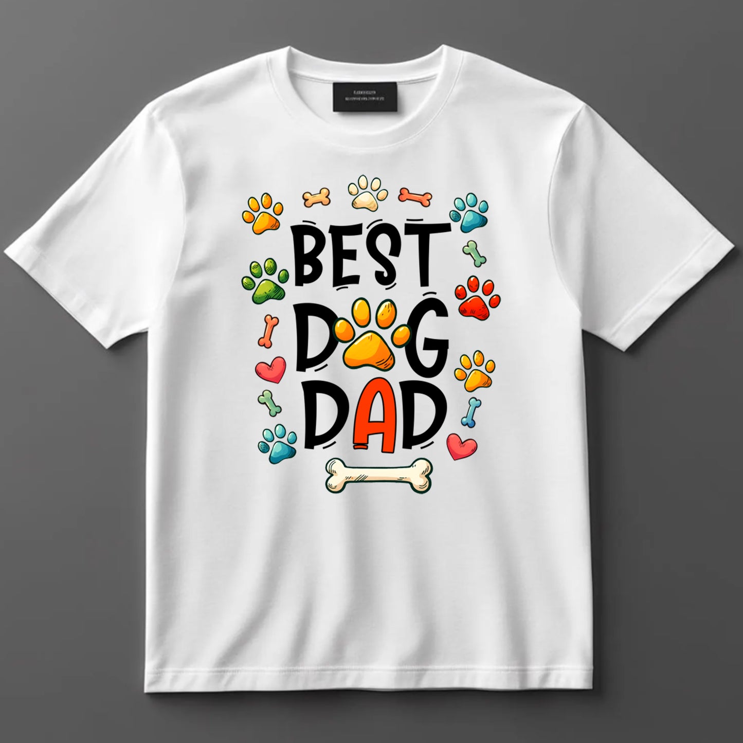 Dad DTF Transfer Iron On Heat Transfer - Ready to Press, Best Dog Dad DTF Transfer 9052
