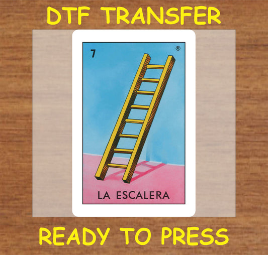 "La Escalera DTF Transfer featuring a vibrant ladder design."