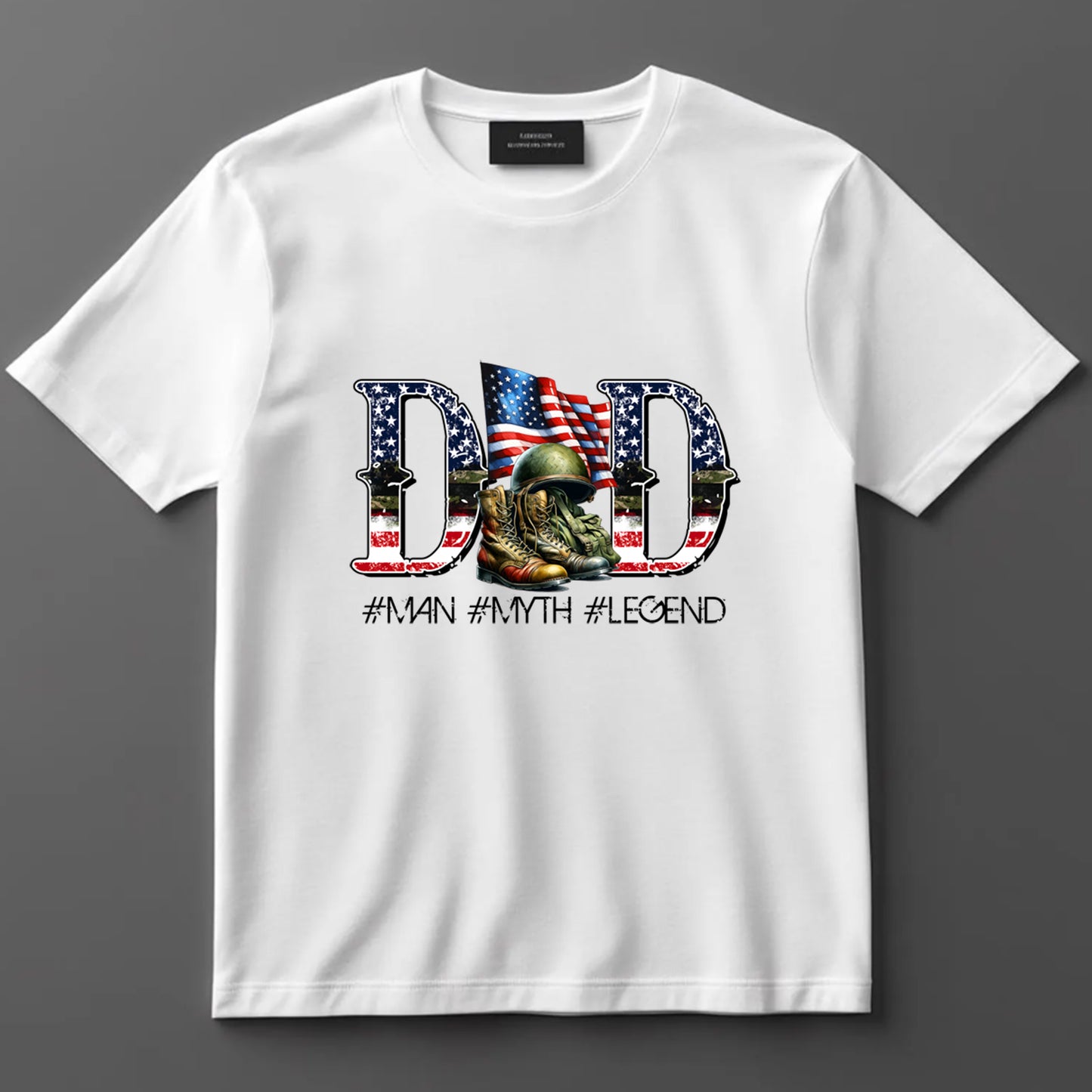 Dad DTF Transfer Iron On Heat Transfer - Ready to Press, Military Dad DTF Transfer 9068