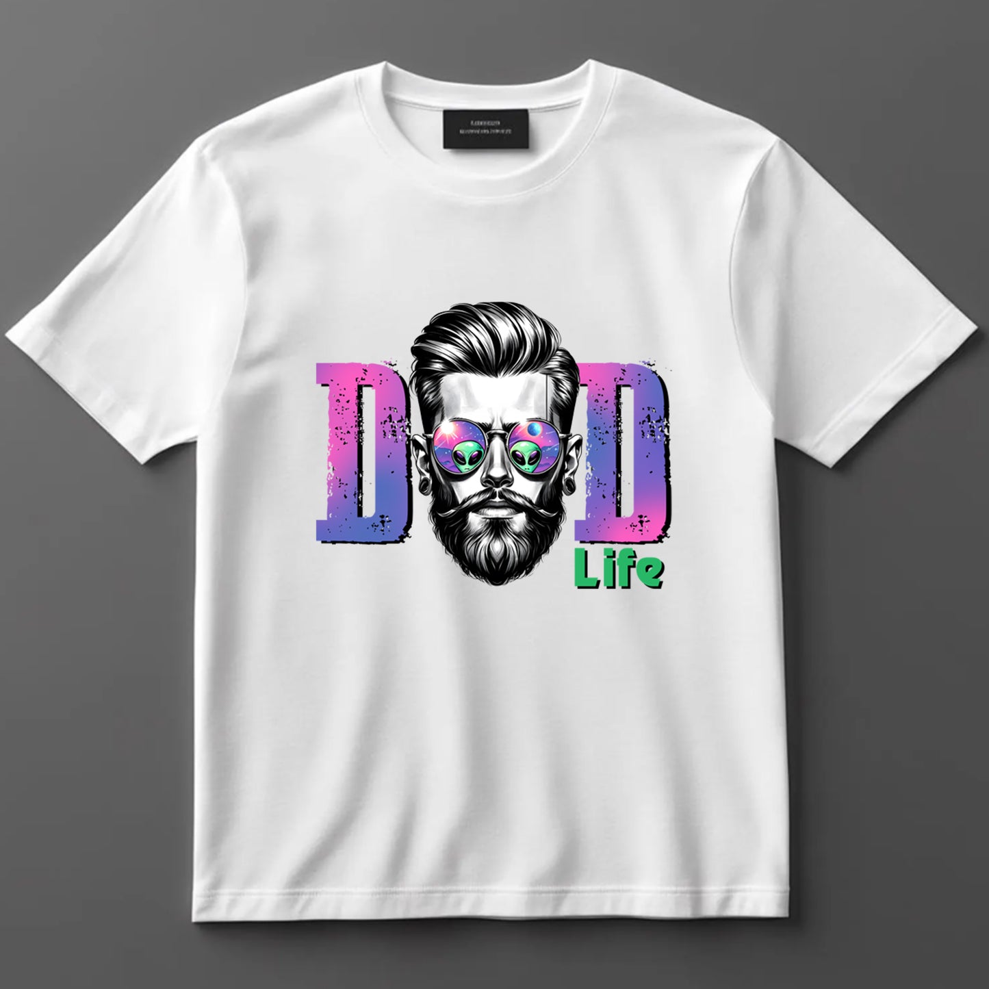 Dad DTF Transfer Iron On Heat Transfer - Ready to Press, Cool Alien Dad Life DTF Transfer 9092
