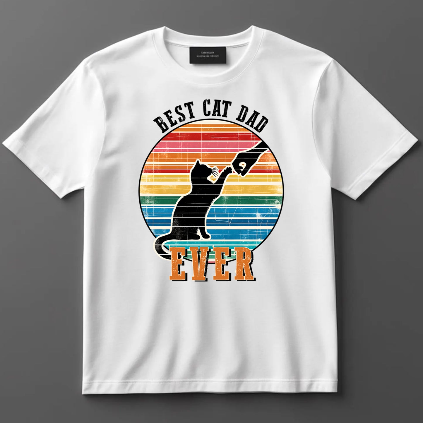 Dad DTF Transfer Iron On Heat Transfer - Ready to Press, Best Cat Dad Ever DTF Transfer 9095