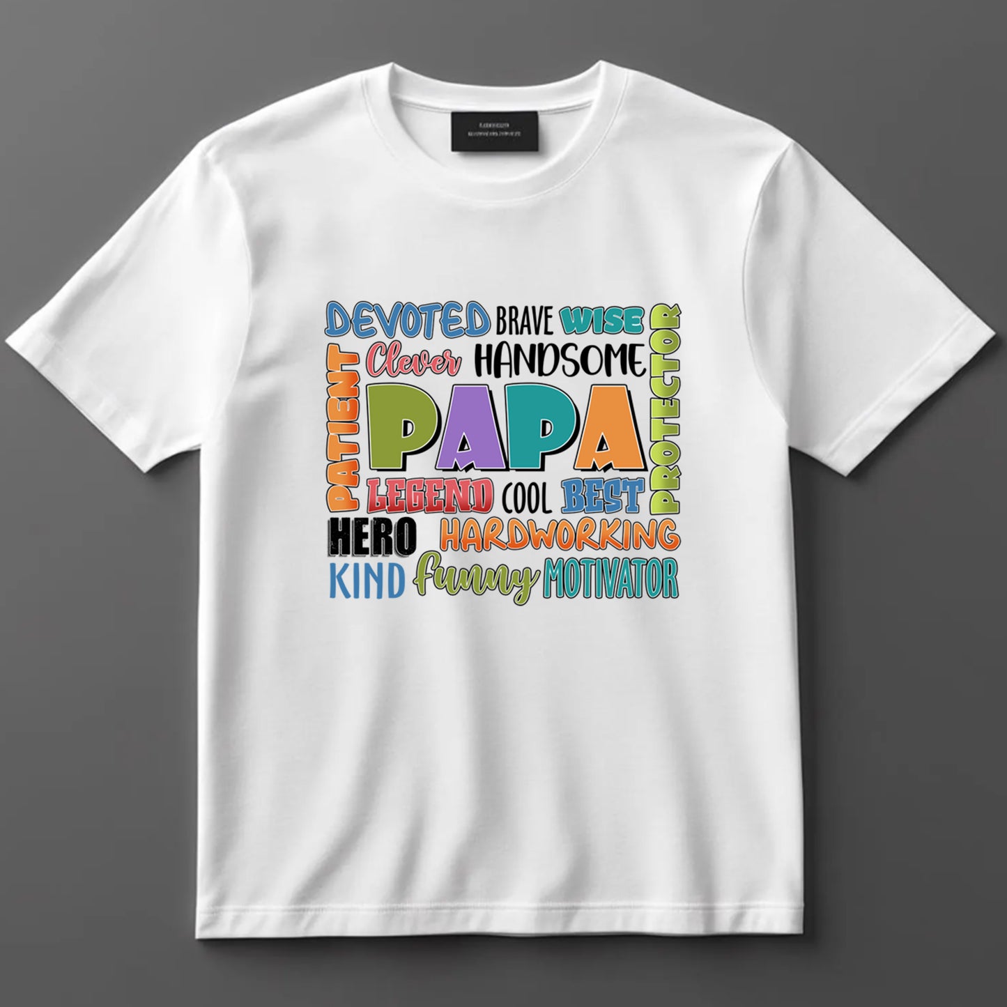 Dad DTF Transfer Iron On Heat Transfer - Ready to Press, Papa Word Art DTF Transfer 9124