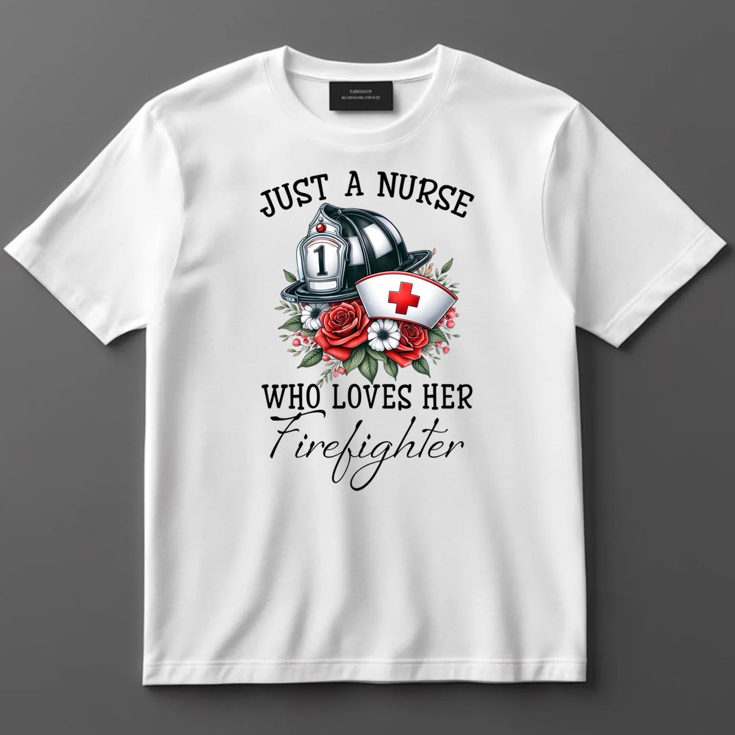 Firefighter DTF Transfer Iron On Heat Transfer - Ready to Press, Nurse Loves Her Firefighter DTF Transfer 9142