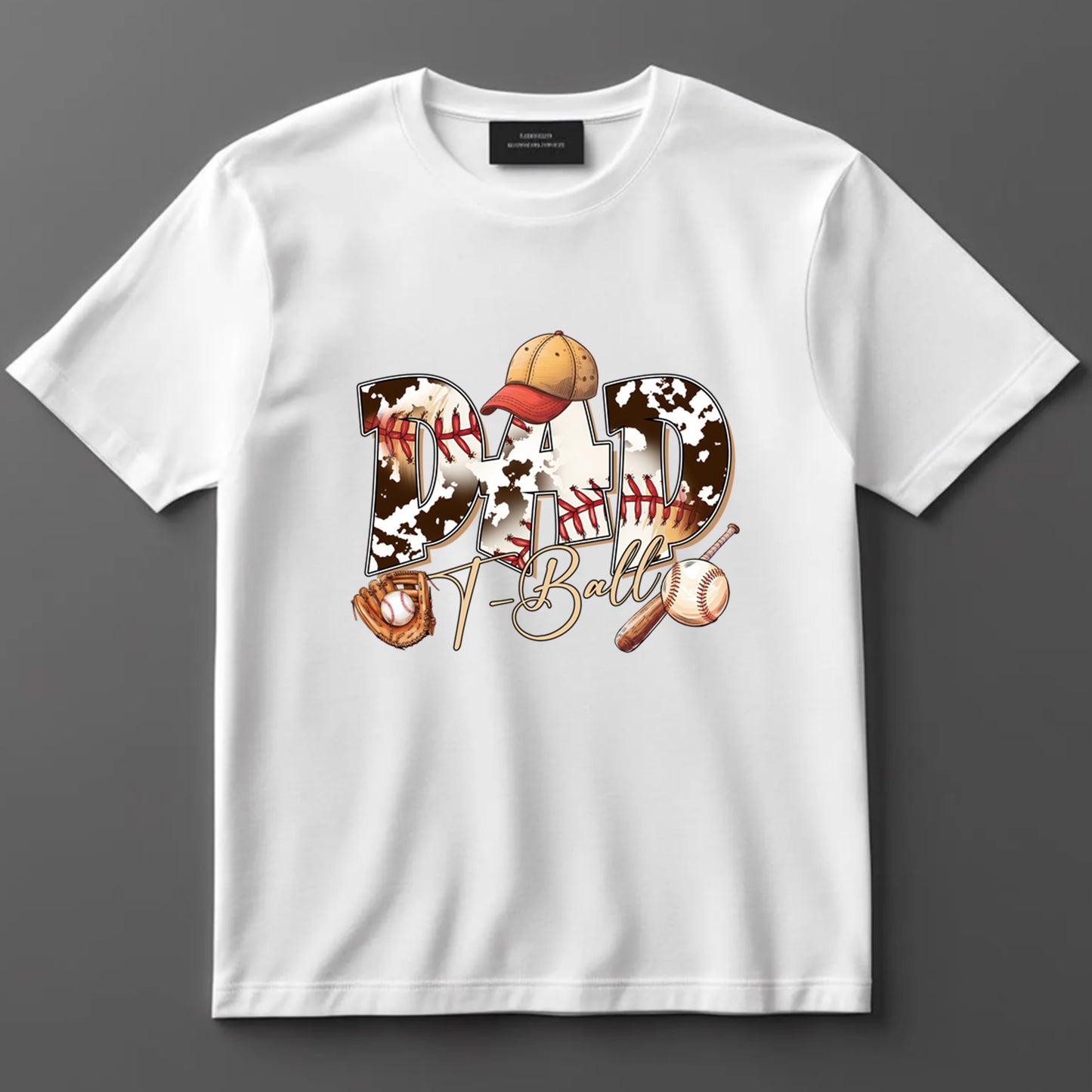 Dad DTF Transfer Iron On Heat Transfer - Ready to Press, T-Ball Dad DTF Transfer 9147