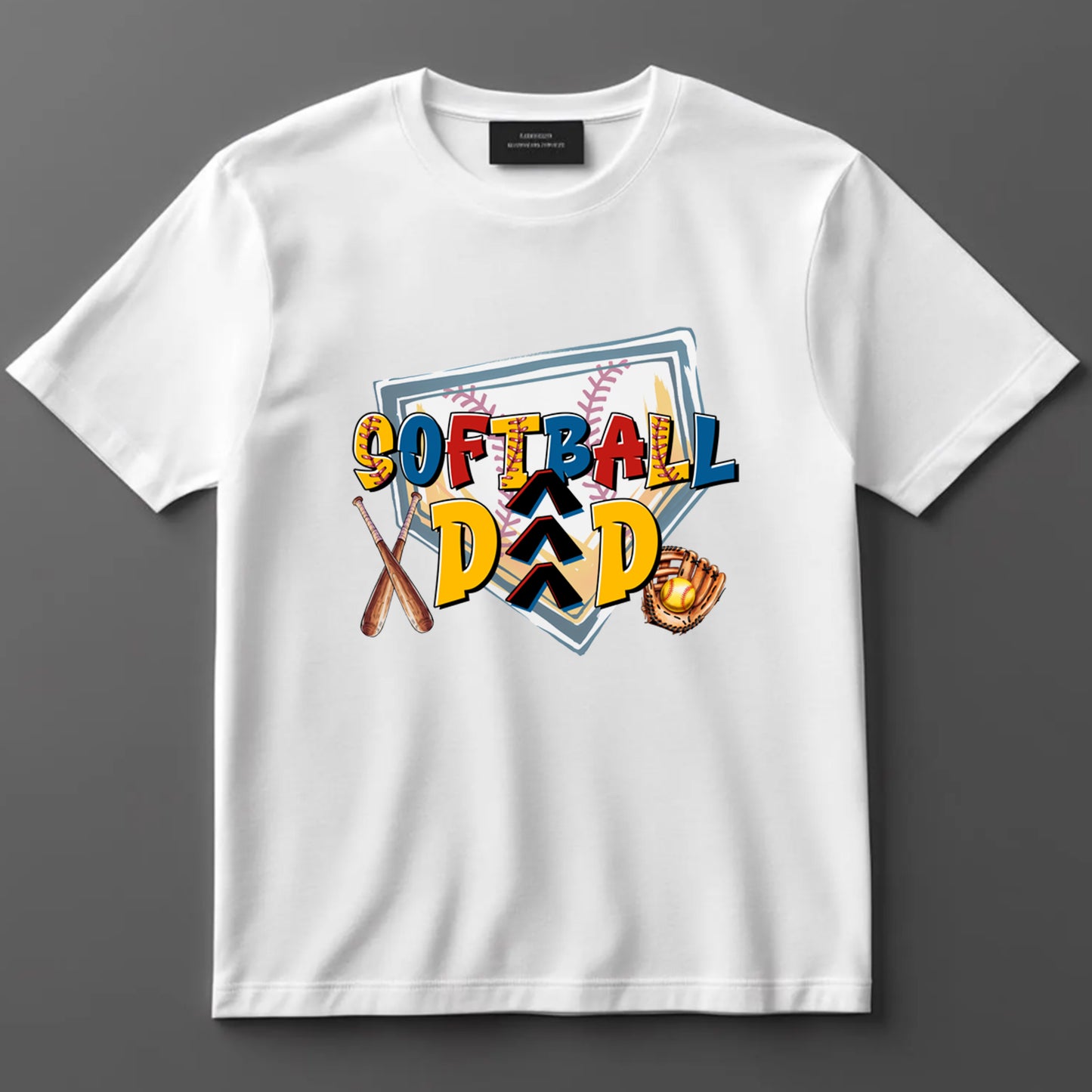 Dad DTF Transfer Iron On Heat Transfer - Ready to Press, Softball Dad DTF Transfer 9156