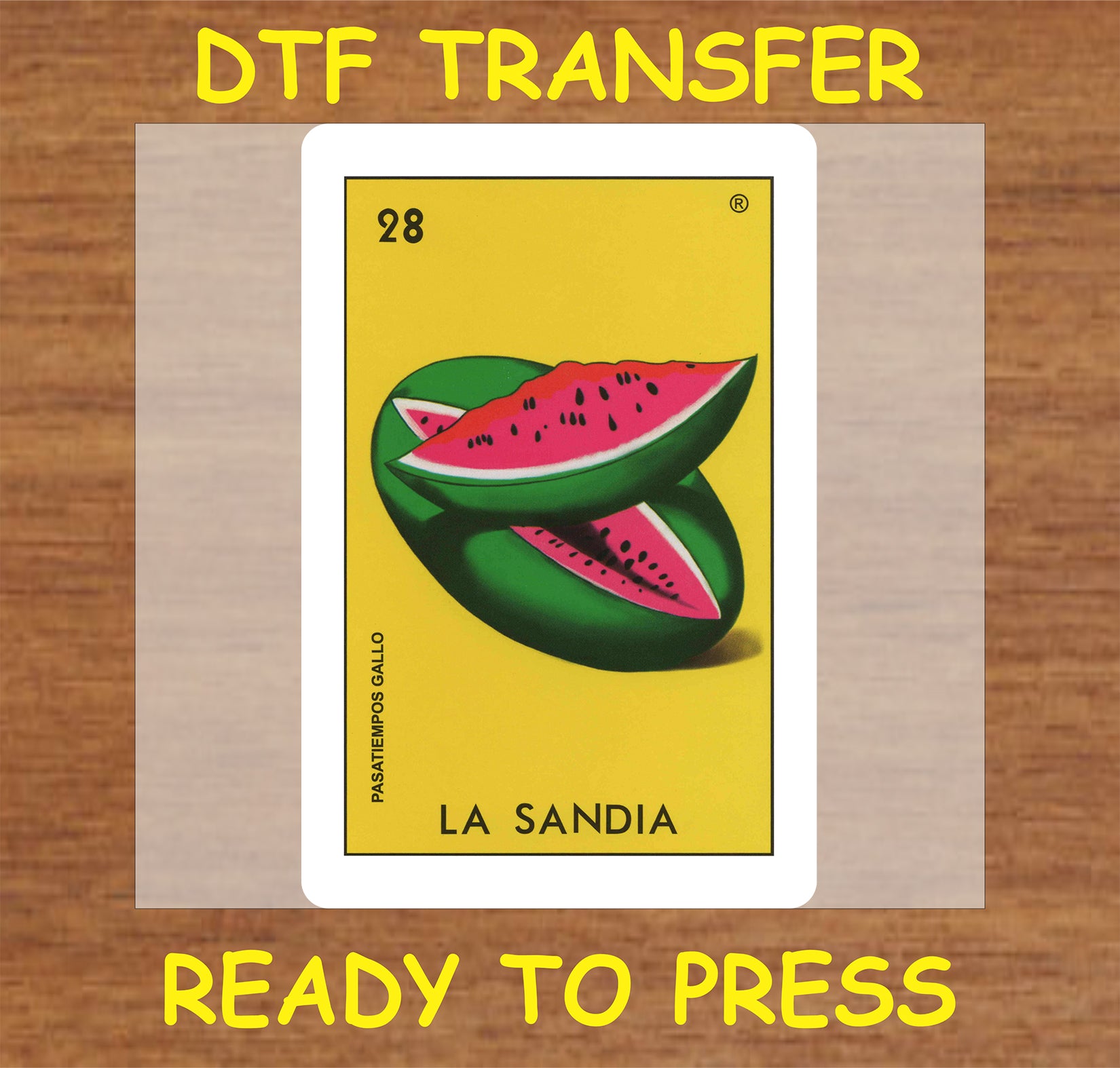  "La Sandia DTF Transfer featuring a colorful watermelon illustration"
