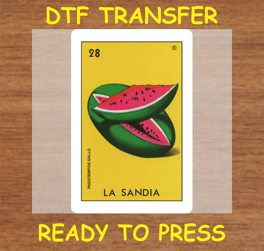  "La Sandia DTF Transfer featuring a colorful watermelon illustration"