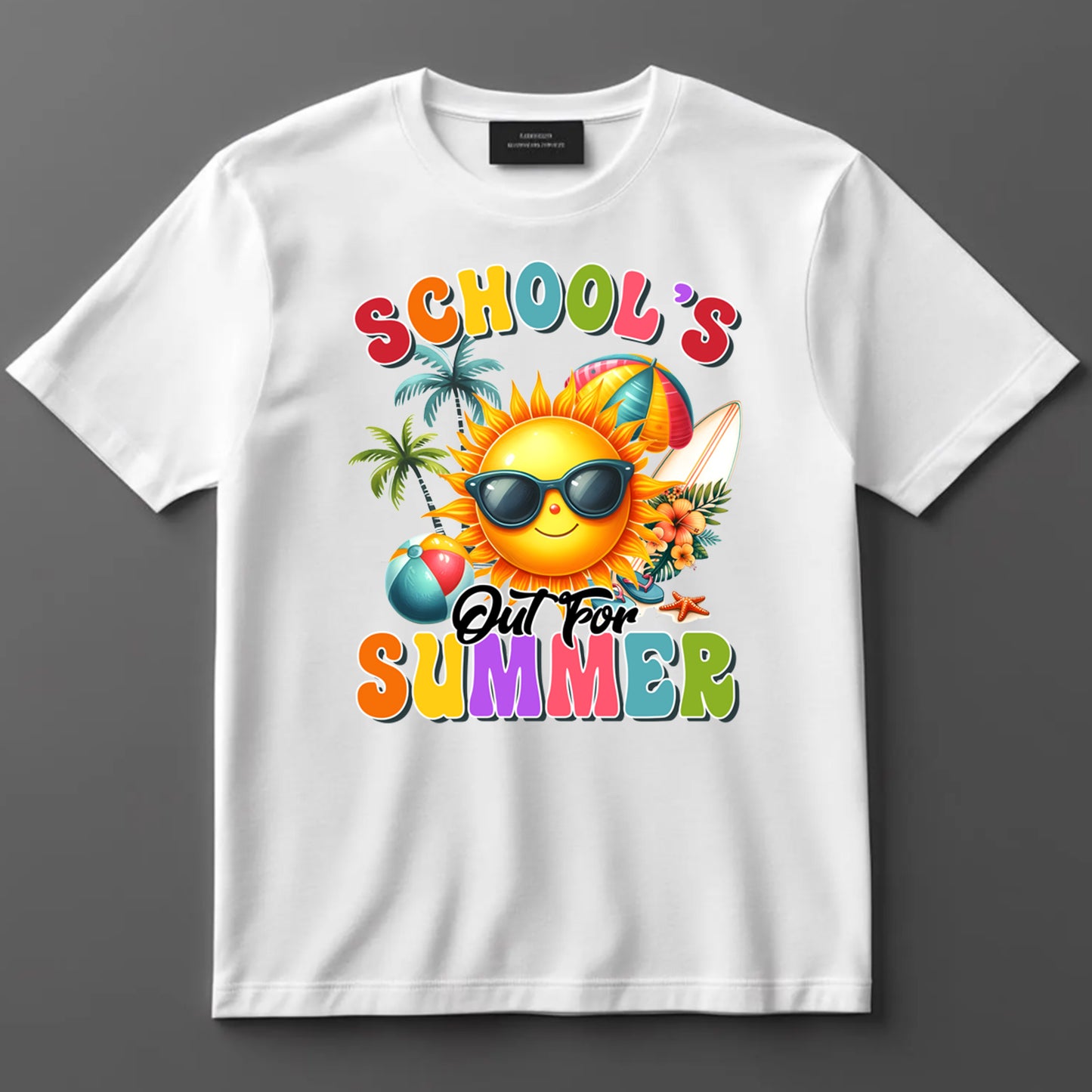 School Themed DTF Transfer Iron On Heat Transfer - Ready to Press, School's Out for Summer DTF Transfer 9278