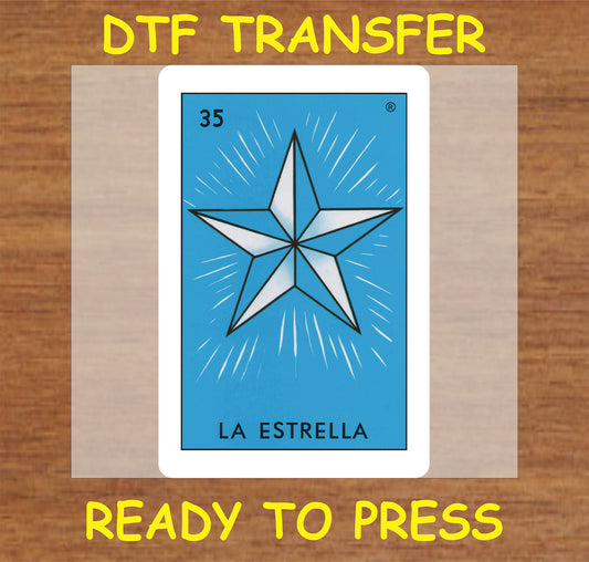 "La Estrella DTF Transfer featuring a vibrant star design"