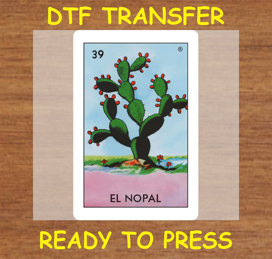 "El Nopal DTF Transfer featuring a vibrant cactus design"