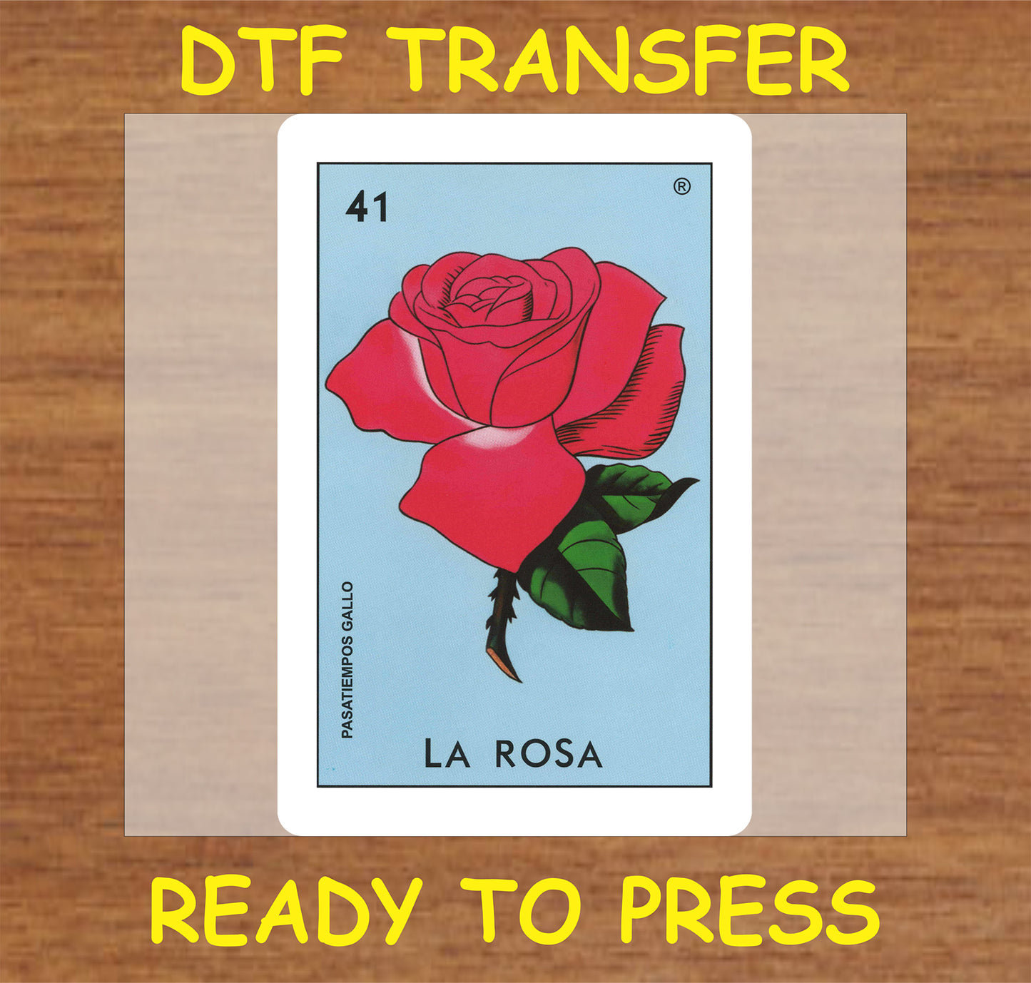 "La Rosa DTF Transfer featuring an elegant rose design"