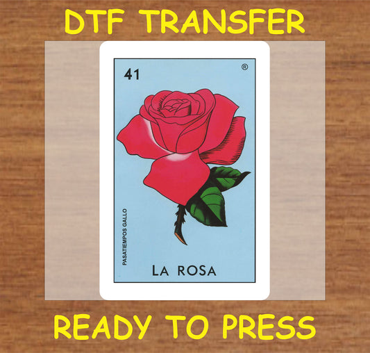 "La Rosa DTF Transfer featuring an elegant rose design"