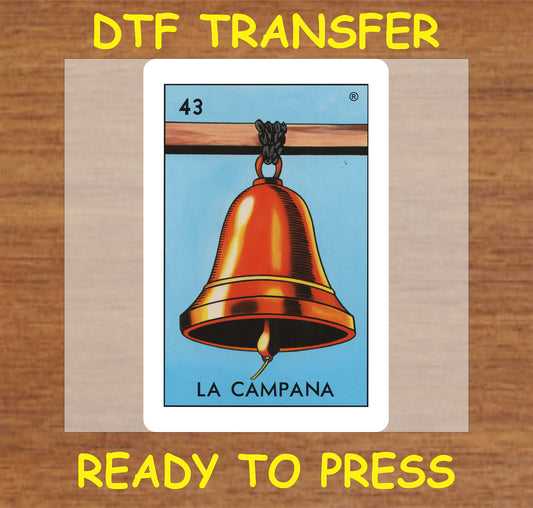 "La Campana DTF Transfer featuring a bell design"
