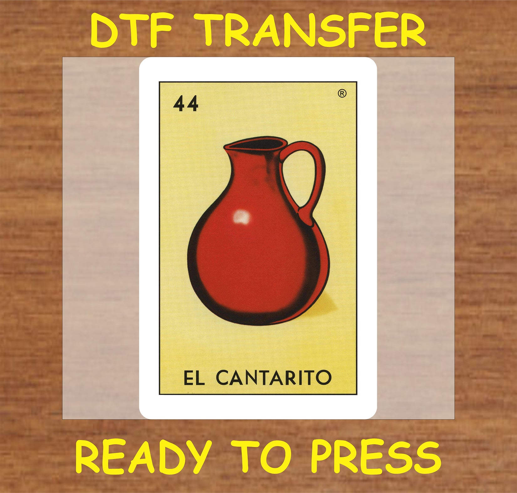 "El Cantarito DTF Transfer featuring a pitcher design"