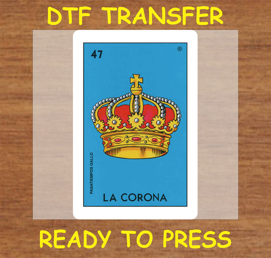 "La Corona DTF Transfer featuring a detailed crown design"