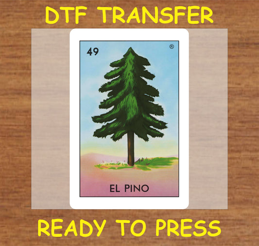 "El Pino DTF Transfer featuring a majestic pine tree design"