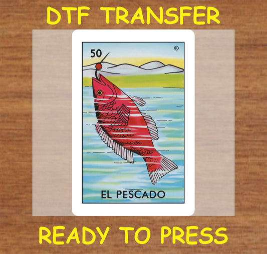 "El Pescado DTF Transfer featuring a vibrant fish design in water"
