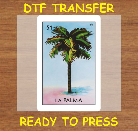 "La Palma DTF Transfer featuring a vibrant palm tree design"
