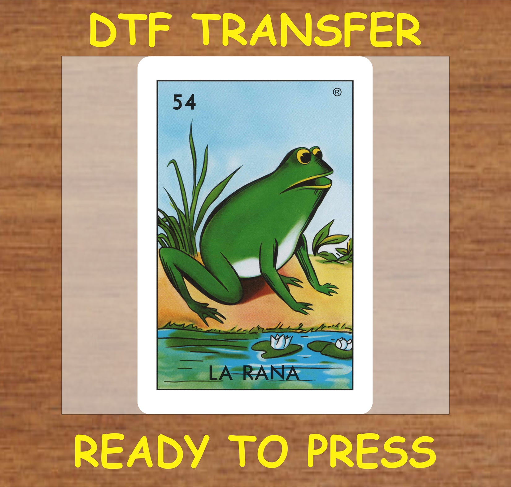"La Rana DTF Transfer featuring a charming frog design"
