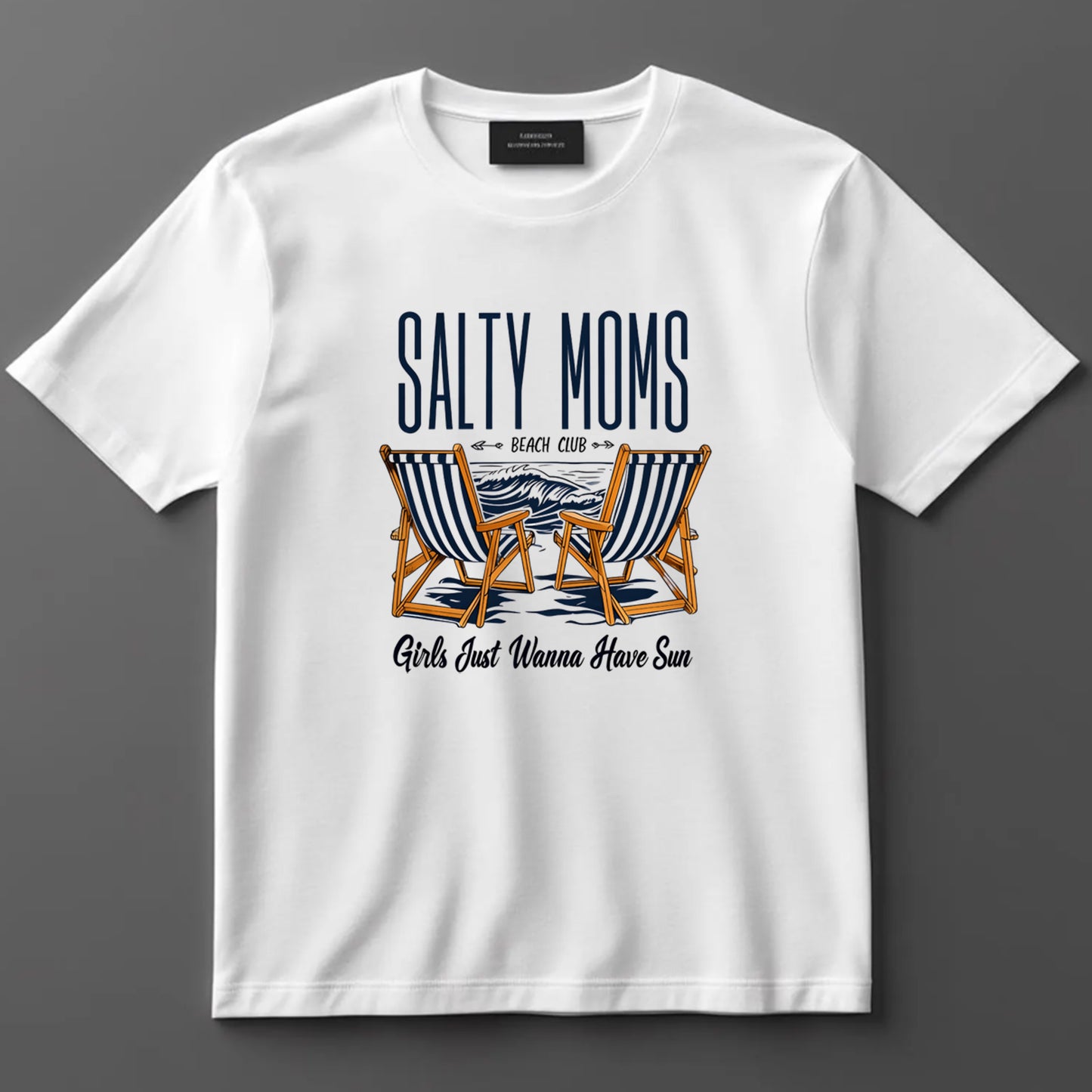 Summer DTF Transfer Iron On Heat Transfer - Ready to Press, Salty Moms Beach Club DTF Transfer 9752