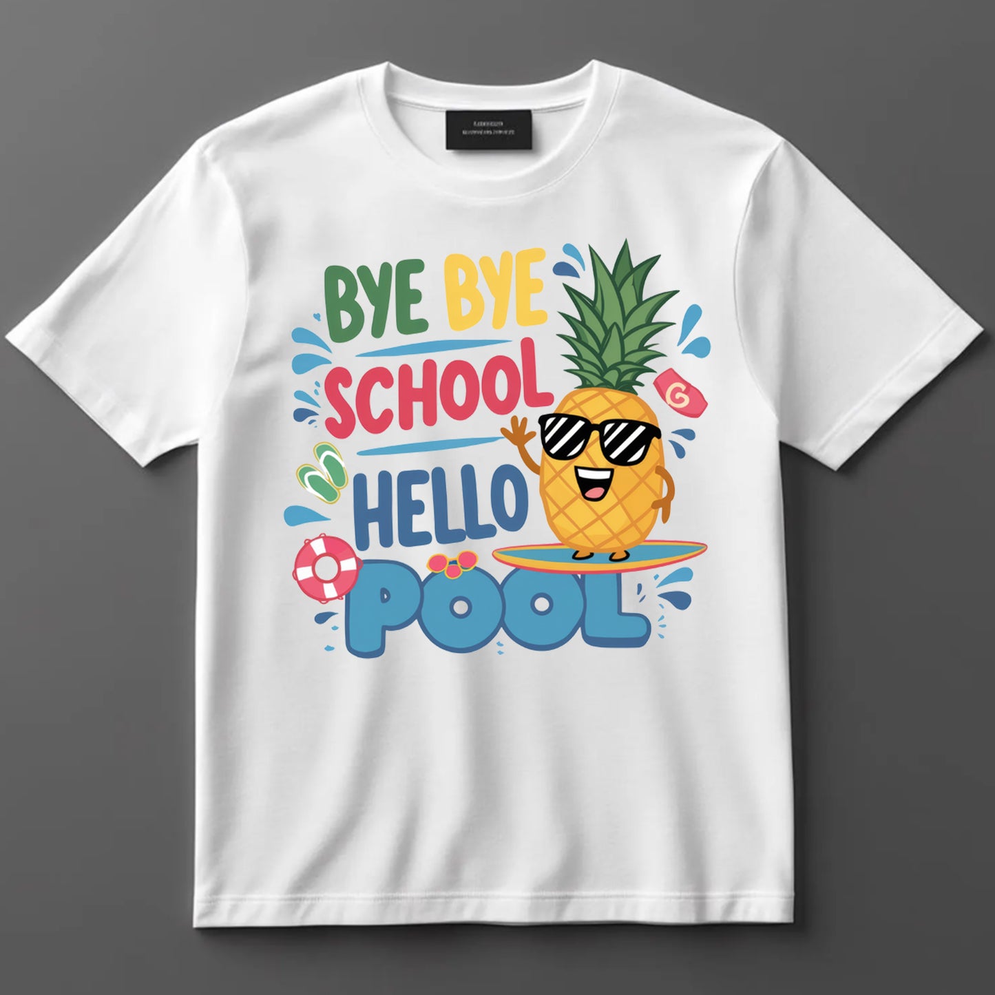 Last Day Of School DTF Transfer Iron On Heat Transfer - Ready to Press, Bye Bye School Hello Pool DTF Transfer 9765