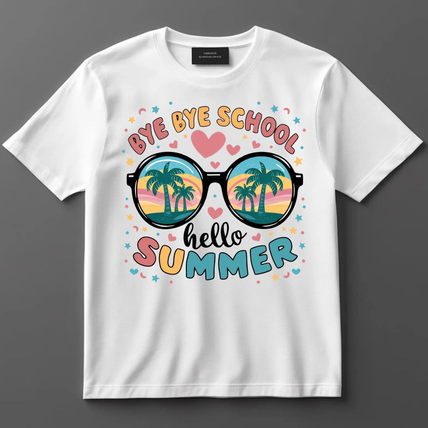 Last Day Of School DTF Transfer Iron On Heat Transfer - Ready to Press, Bye Bye School Hello Summer DTF Transfer 9766