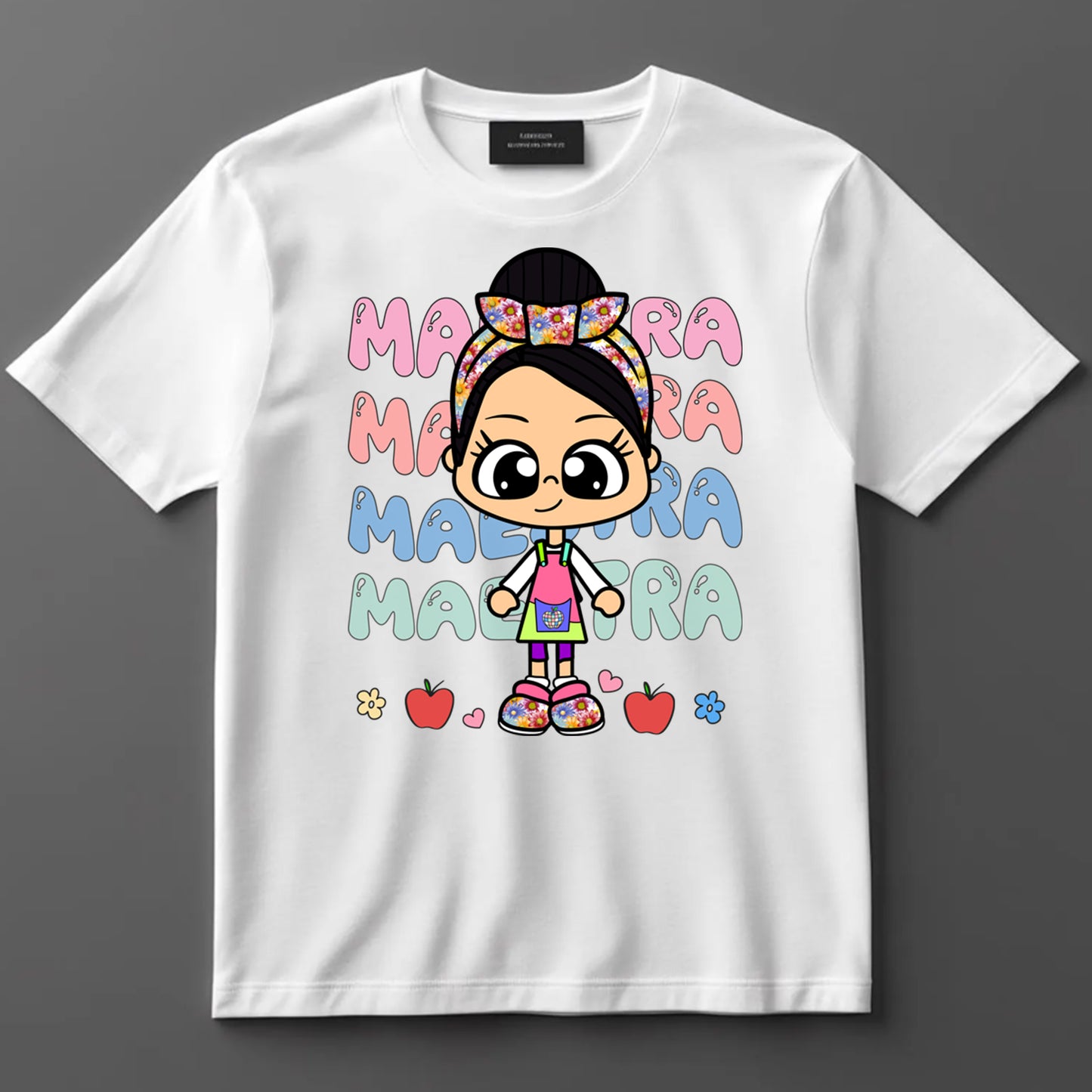 Bilingual Teacher DTF Transfer Iron On Heat Transfer - Ready to Press, Cartoon Maestra DTF Transfer 9793