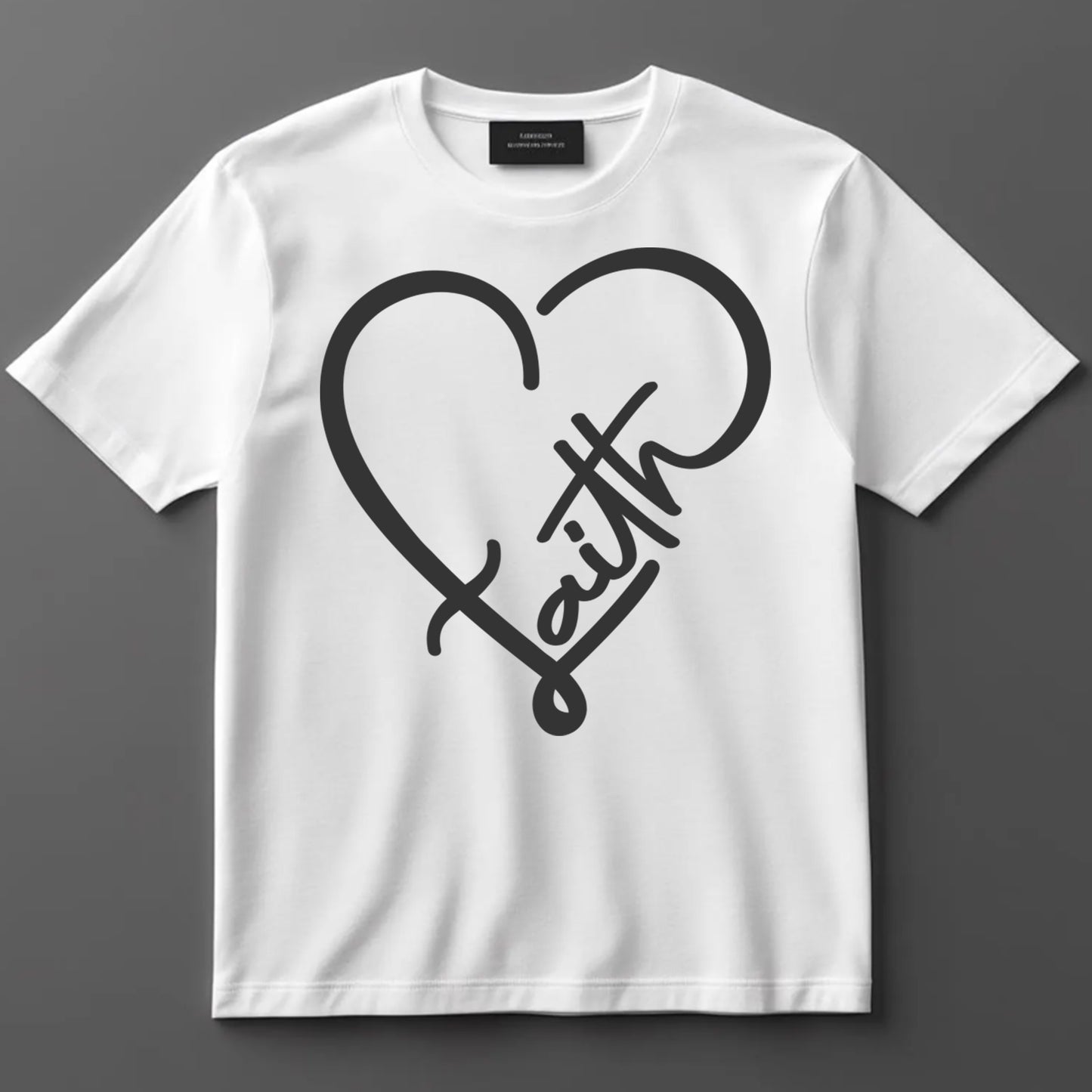 Religious DTF Transfer Iron On Heat Transfer - Ready to Press, Minimalist Faith Heart DTF Transfer 9811