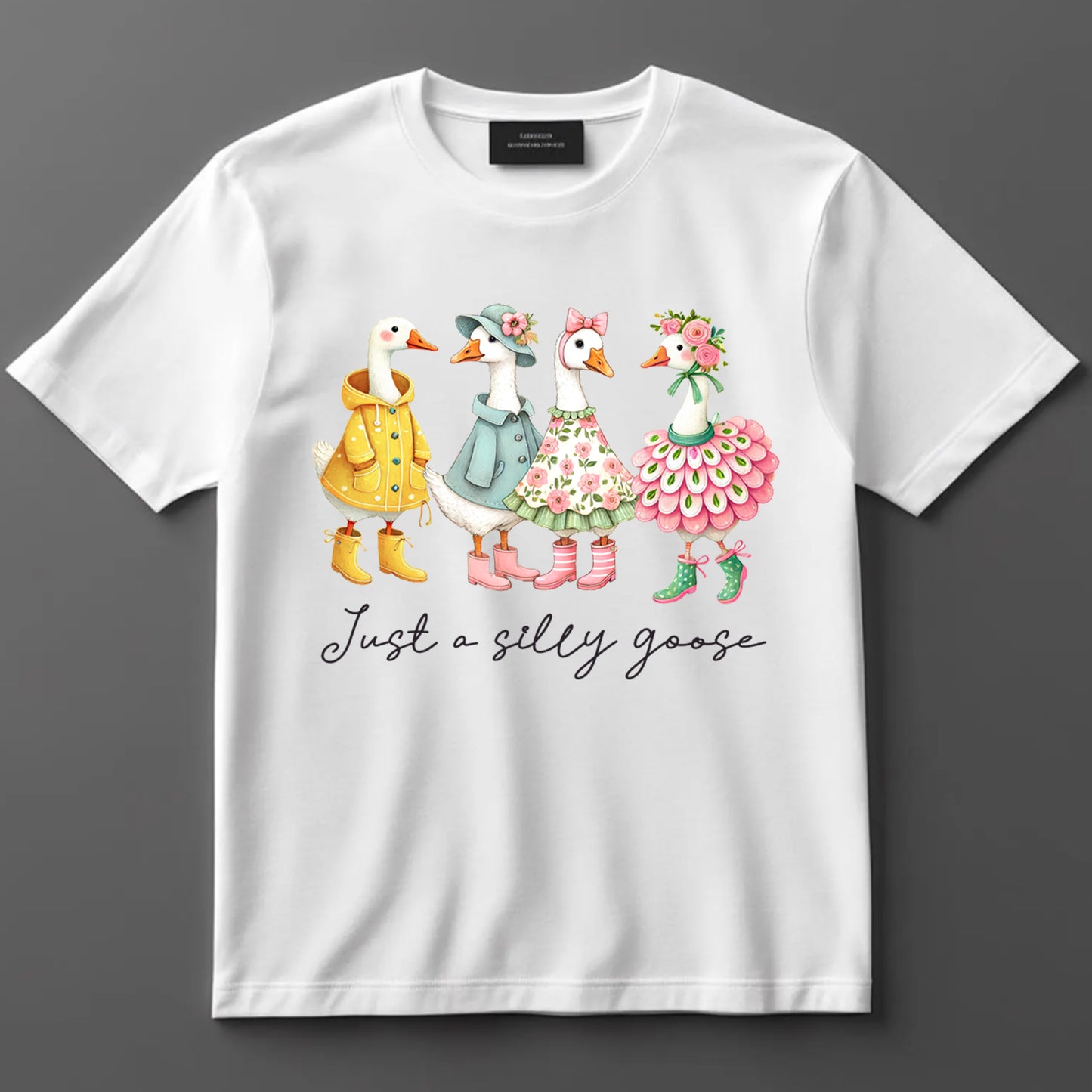 Funny DTF Transfer Iron On Heat Transfer - Ready to Press, Just a Silly Goose DTF Transfer 9902