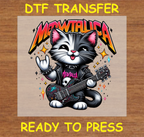 Meowtalica Rock Cat Dtf Transfer - Ready To Press A1598