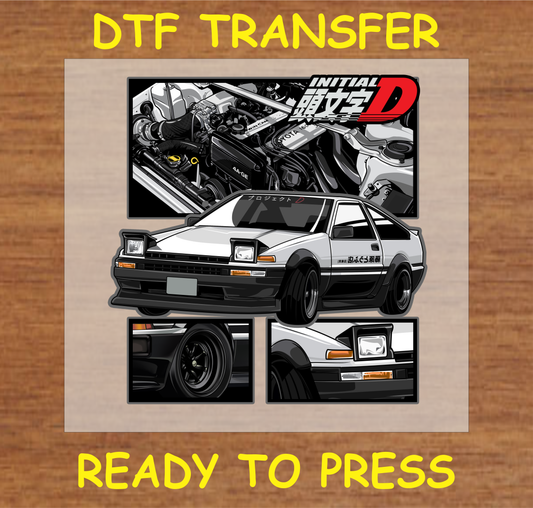 Initial D Car Dtf Transfer - Ready To Press A1689