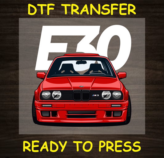 E30 Car Dtf Transfer - Ready To Press A1691