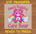 Don't Care Bear Dtf Transfer - Ready To Press A1710