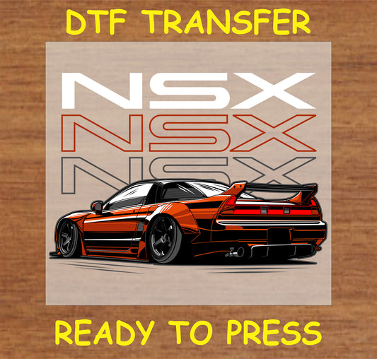 "DTF Transfer featuring a sleek NSX car design"