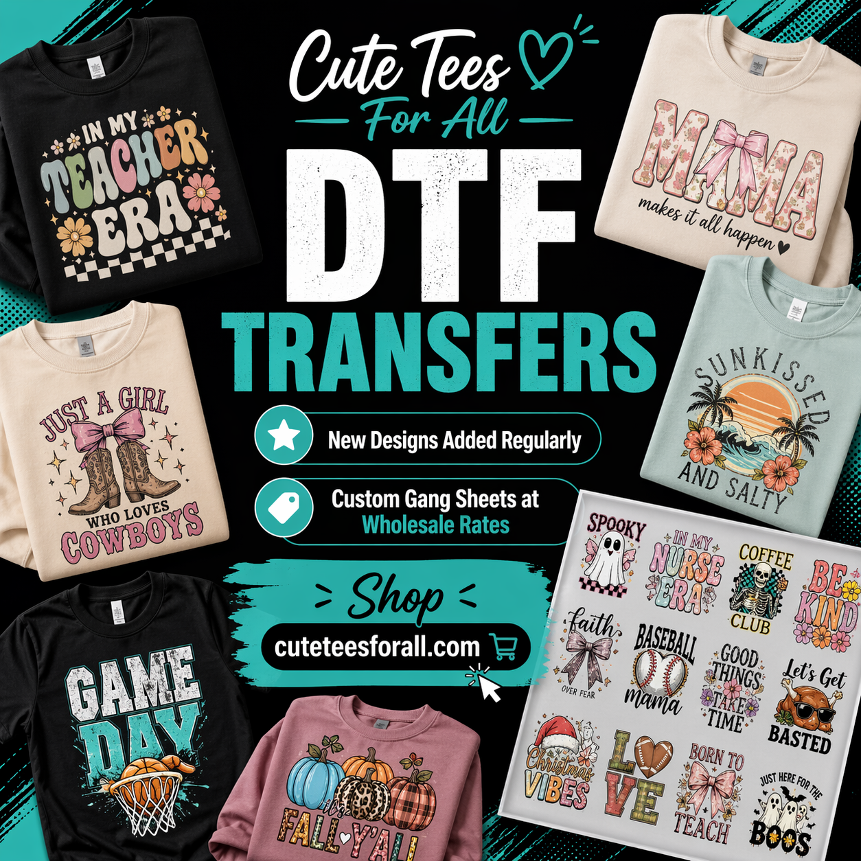 DTF transfers on apparel and accessories