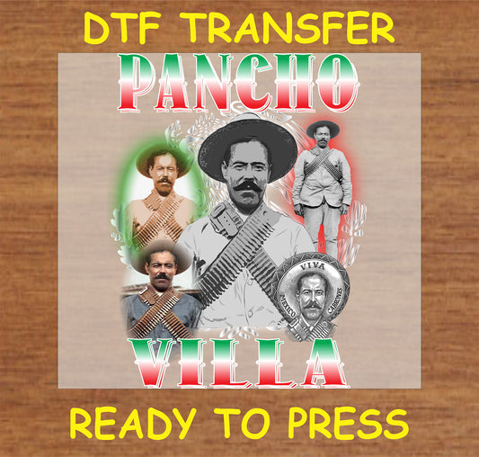 "DTF Transfer featuring vibrant colors and iconic imagery of a historical revolutionary leader."