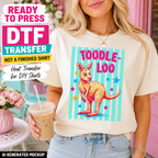Funny Kangaroo DTF Transfer Toodle Loo Cute Animal Ready to Press Iron On Heat Transfer 14009