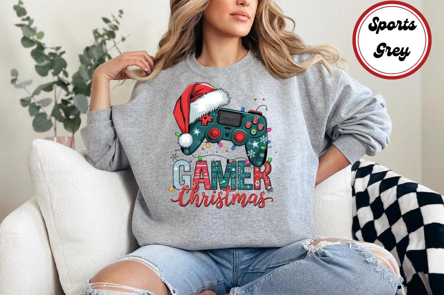 "Gamer Christmas" Sweatshirt – Festive Gaming Controller Holiday Sweater 655 - 11