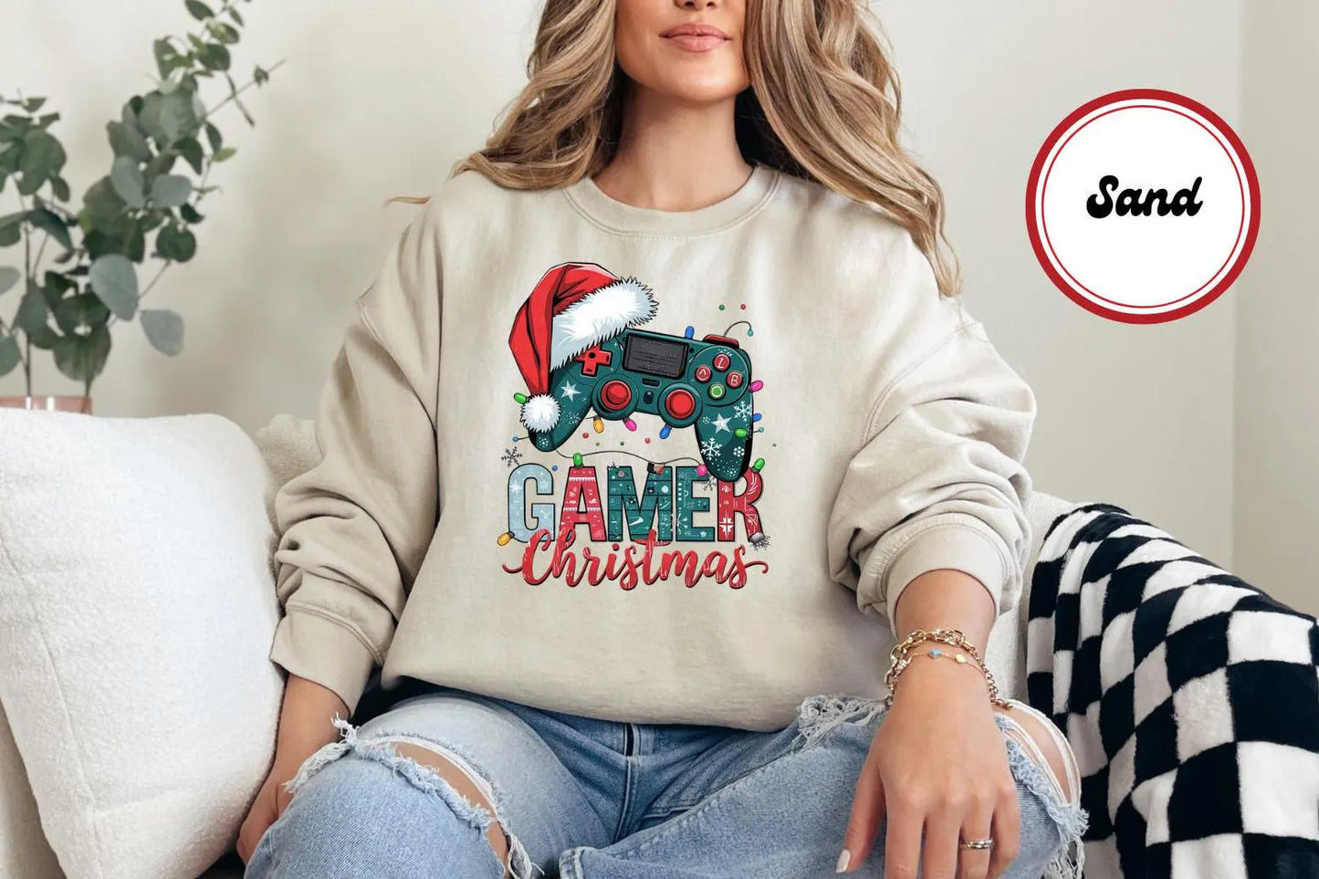 "Gamer Christmas" Sweatshirt – Festive Gaming Controller Holiday Sweater 655 - 11