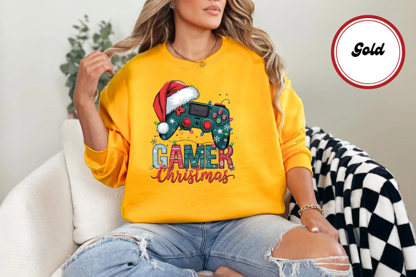 "Gamer Christmas" Sweatshirt – Festive Gaming Controller Holiday Sweater 655 - 11