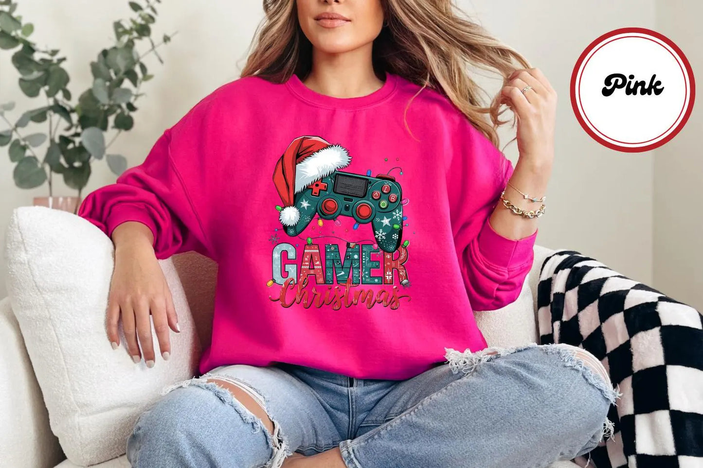 "Gamer Christmas" Sweatshirt – Festive Gaming Controller Holiday Sweater 655 - 11