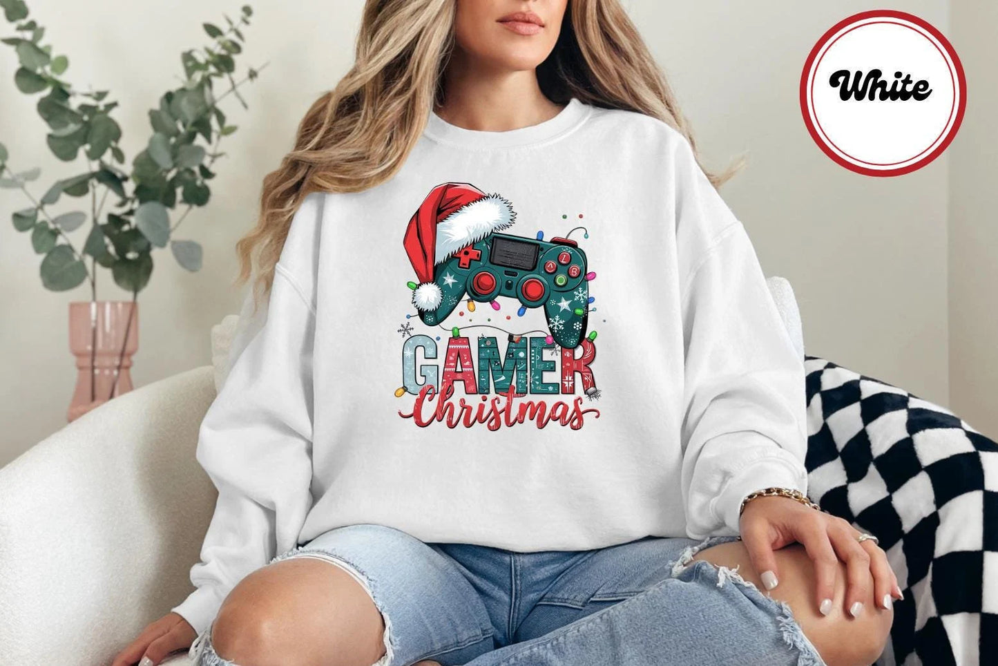 "Gamer Christmas" Sweatshirt – Festive Gaming Controller Holiday Sweater 655 - 11