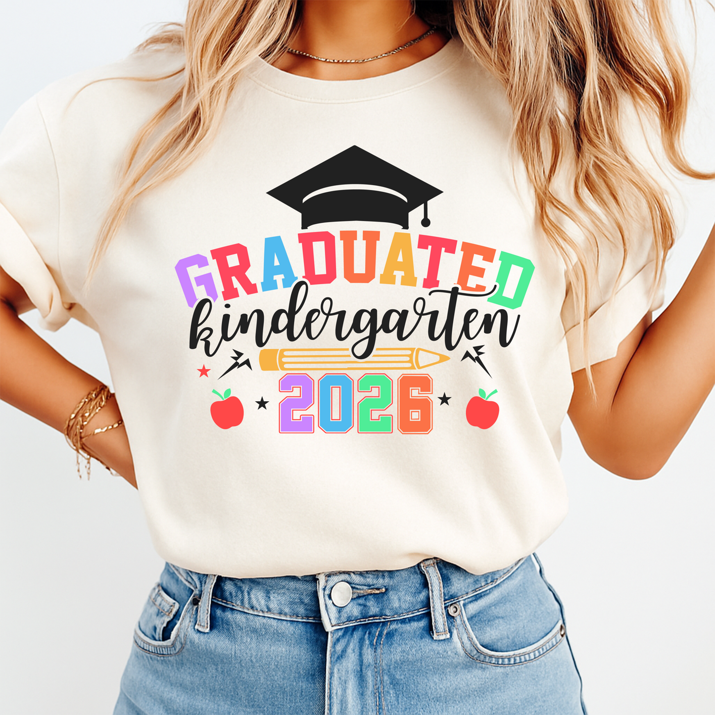 Graduation DTF Transfer Iron On Heat Transfer - Ready to Press, Graduated Kindergarten 2026 DTF Transfer | Ready to Press | Graduation Design 5200